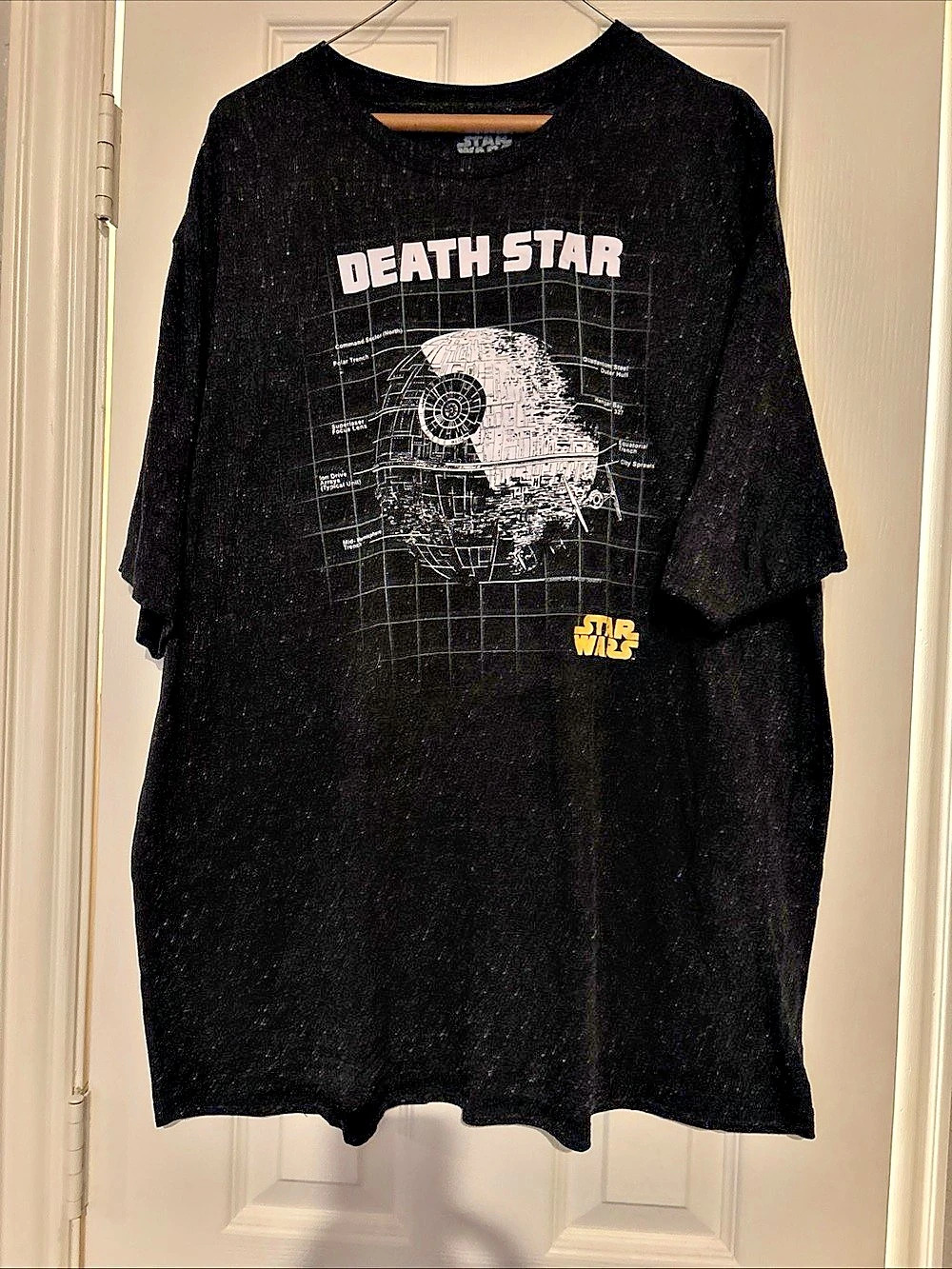 Star Wars Death Star Blueprint Graphic T-Shirt Blueprint Graphic Tee Black &